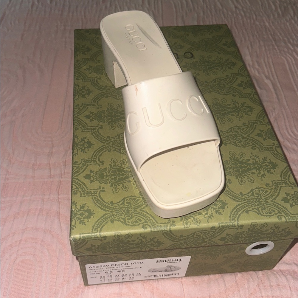 Gucci Ivory Slide Sandals